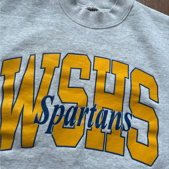 Unisex Vintage 90s Fruit of the Loom WSHS Spartans varsity crewneck - Picture 5 of 8